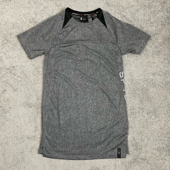 Spyder Crew Shirt Men’s Gray Heather Active Raglan Size S Quick Dry Style SPM200 - Picture 1 of 7